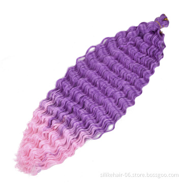 High Quality Natural 10A Grade Water Wave Synthetic Hair 32 Inches 100g Curly Weave Bundles  Deep Crochet  Hair Extensions